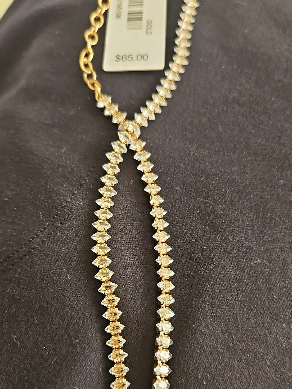 BEAUTIFUL ETTIKA DAINTY MARQUISE CUBIC ZIRCONIA 18KT GOLD FILLED NECKLACE. NWT